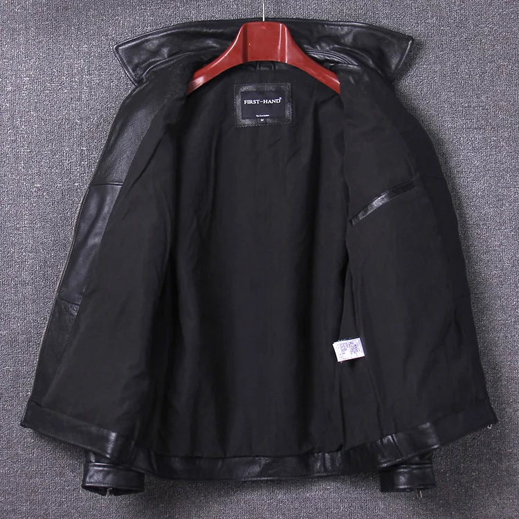Men's genuine cowhide leather coat male spring autumn fall jacket clothing black plus big large oversize xxxxxl 2xl 3xl 4xl 5xl