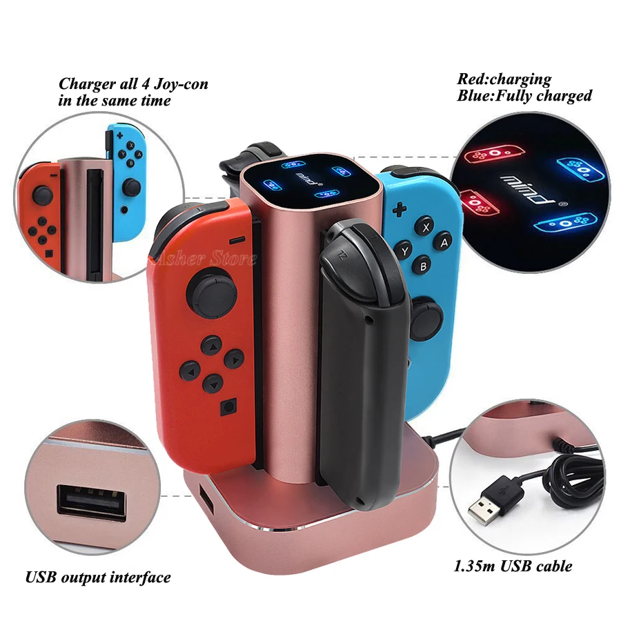 Новая Металлическая док станция для Nintendo Switch быстрая зарядка switch NS 4 Joy con|Зарядные