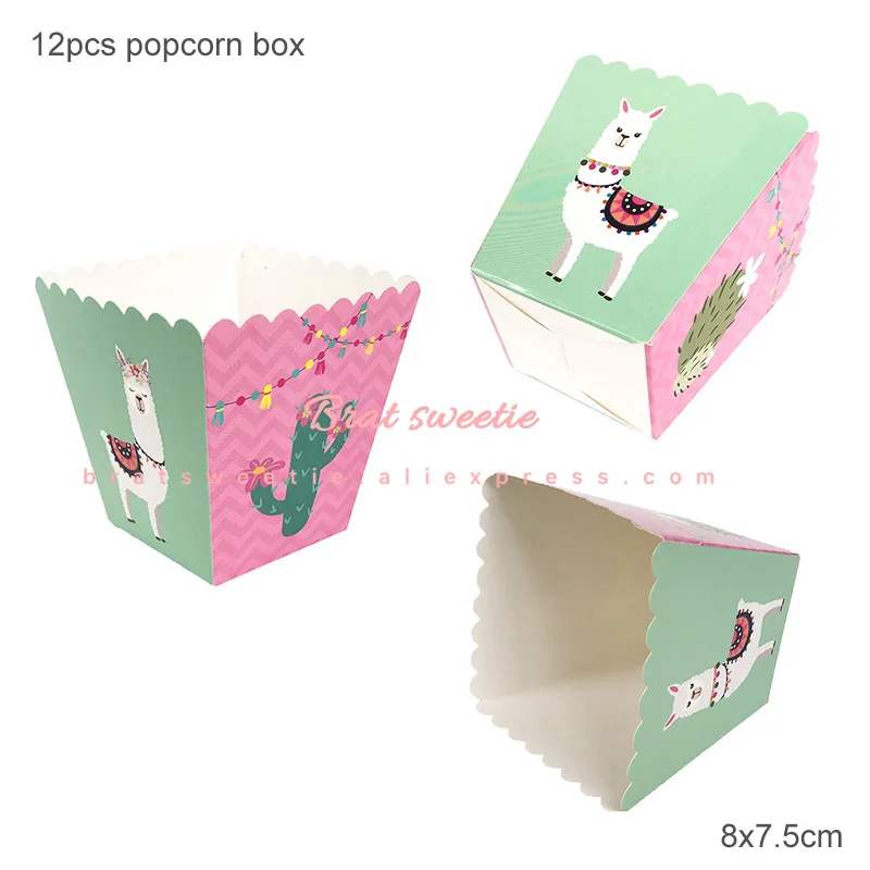 llama popcorn box Pinata Единорог ламы воздушные шары ламы Альпака воздушный шар из фольги для вечеринок животных Baby Shower поставки с днем рождения украшения Дети - Цвет: llama popcorn box