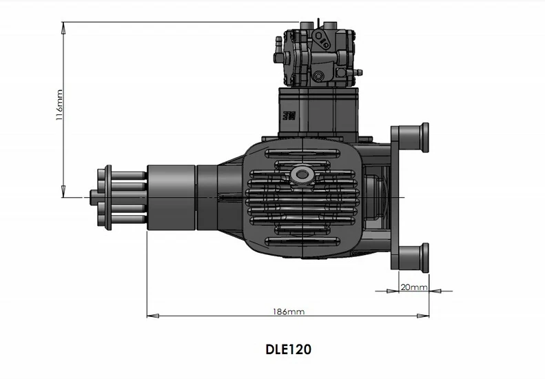 Оригинальный бренд Новый DLE 120CC двухцилиндровый бензиновый/бензиновый двигатель