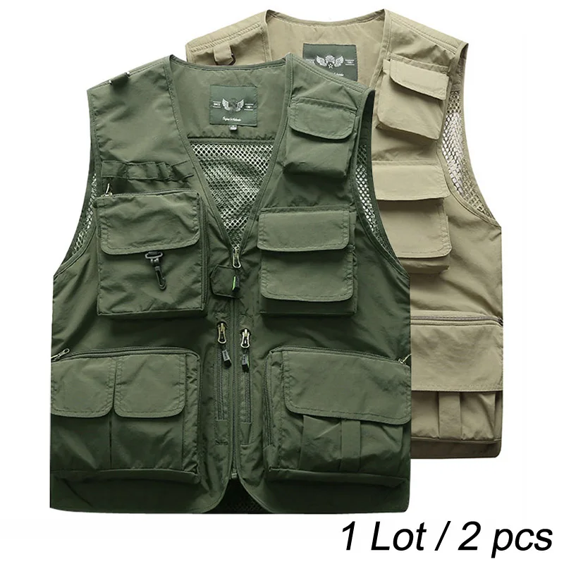 Мужская тактическая жилетка Militar летняя куртка с множеством карманов карго без