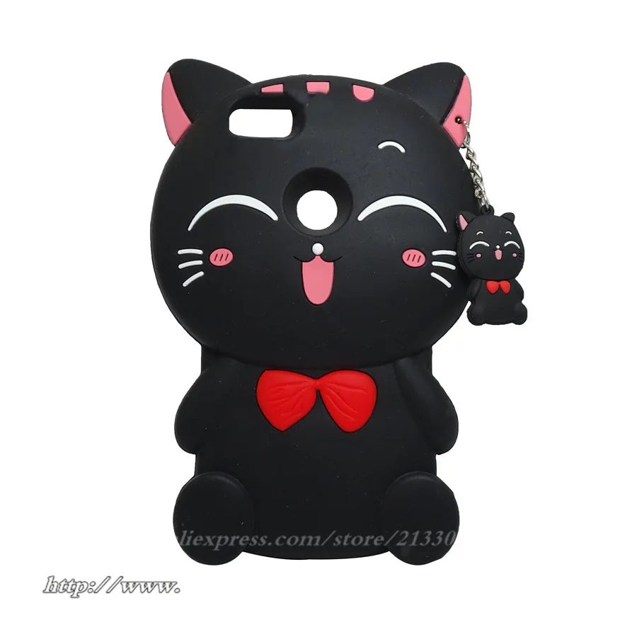 3D с изображением из мультфильма Lucky Cat Мягкая силиконовая крышка для huawei Y6 Pro 2017