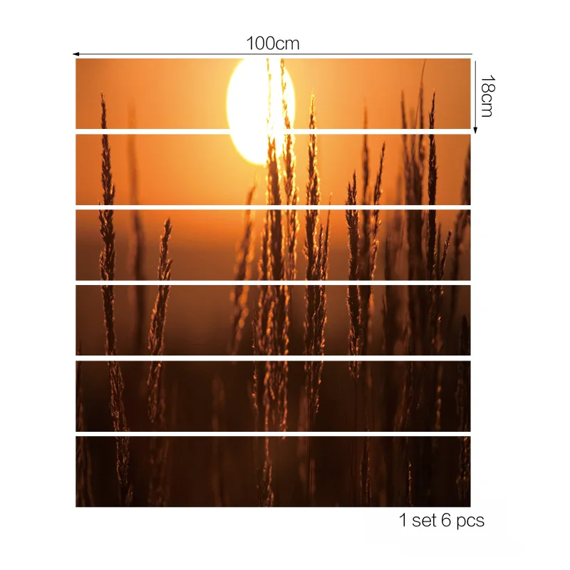 Настенные Стикеры с изображением заката пшеницы наклейки для лестницы