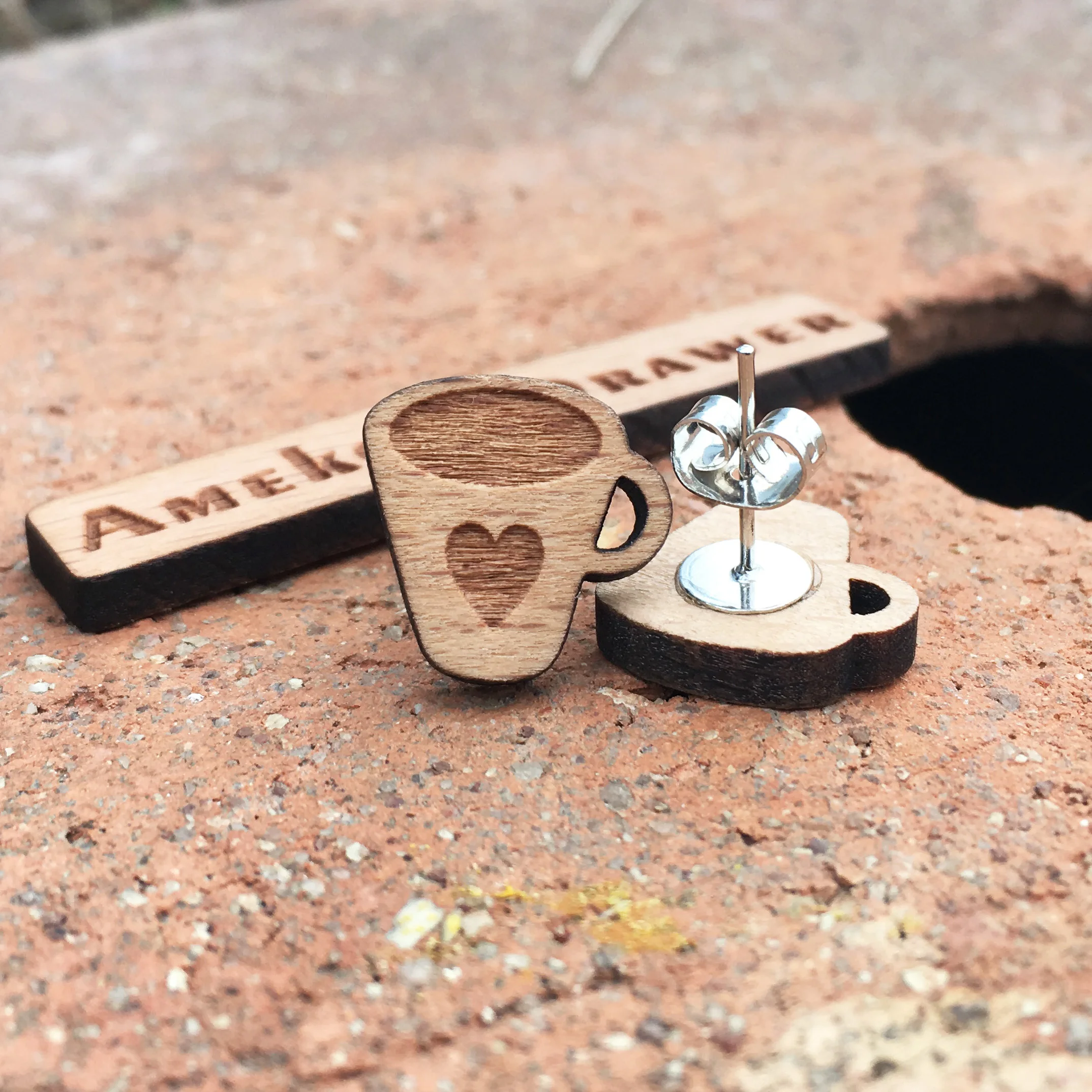 Серьги для влюбленных в кофе с лазерной гравировкой кофейные чашки деревянные