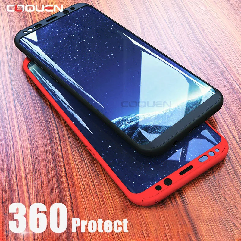 COQUEN 360 Full Cover Shockproof Phone Case For Samsung Galaxy S7 Edge S6 Body S8 Note 8 9 S9 Plus On |