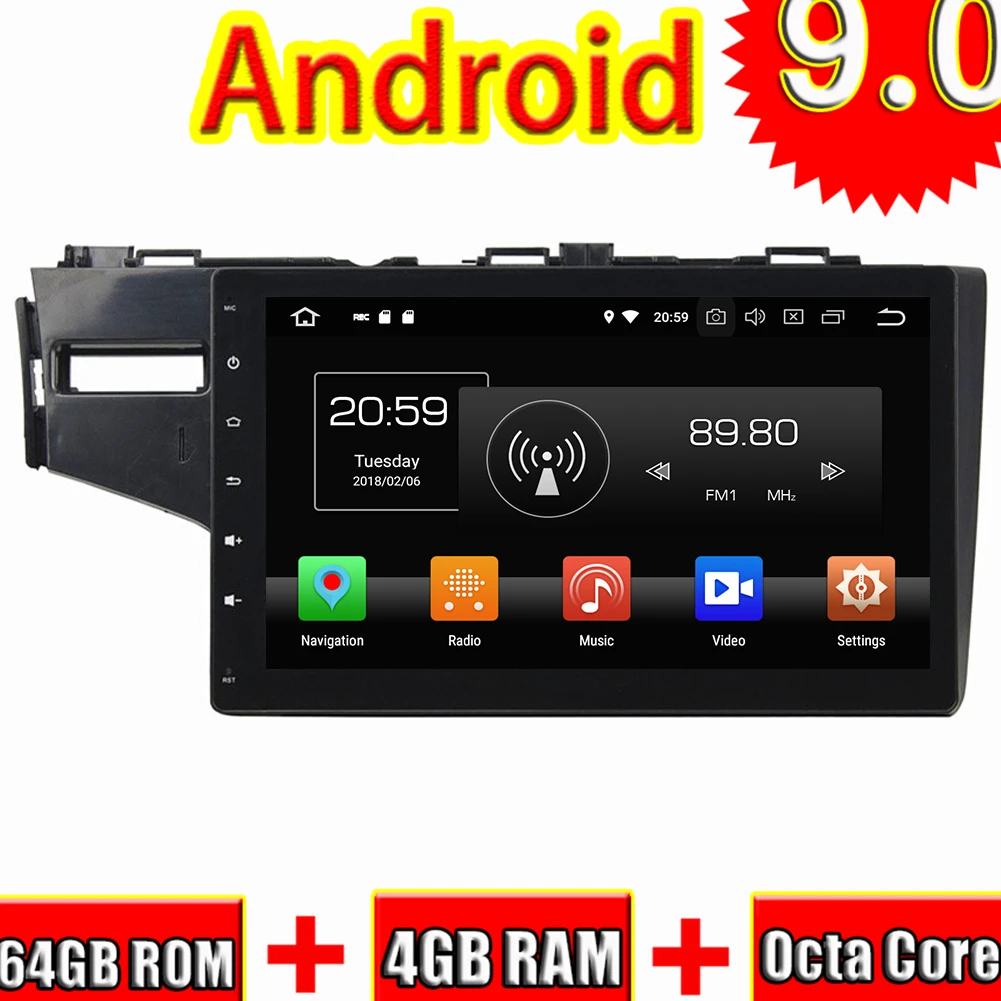

Topnavi Android 9.0 Car Media Center GPS Navigation For Honda FIT 2014 2015 Autoradio Audio Player Stereo 2 Din NO DVD Octa Core