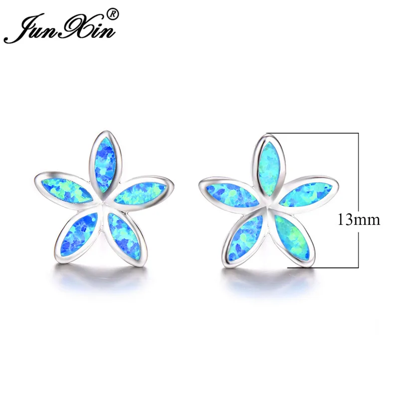 Женские серьги гвоздики с опалом серебряного цвета|Серьги-гвоздики| |