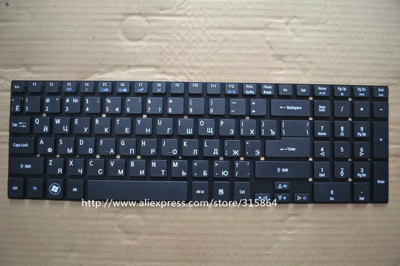 Русская клавиатура RU для Acer Aspire 5830 5830G 5830T 5830TG 5755 5755G черная с возможностью