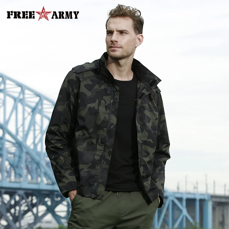FreeArmy новые осенние мужские куртки одежда с капюшоном Тактическая Военная куртка