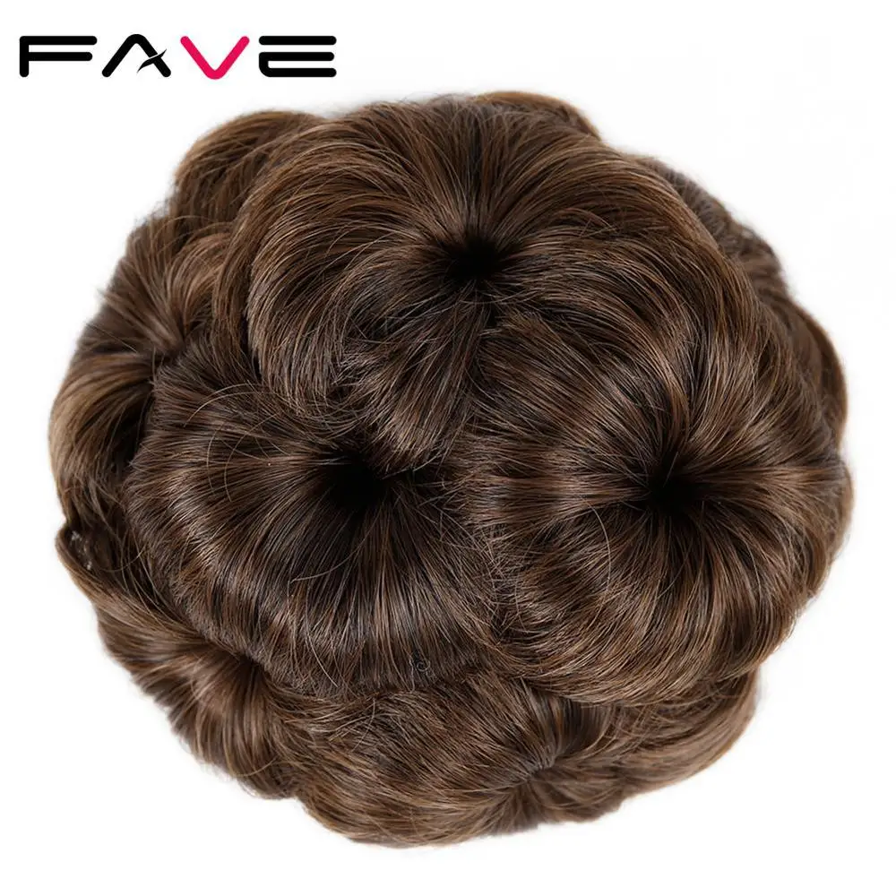 Light Brown FAVE, женские вьющиеся шиньоны, заколки для волос, для наращивания, жук/пепел/черный/льняной цвет, синтетические шиньоны для женщин - Цвет: Light Brown