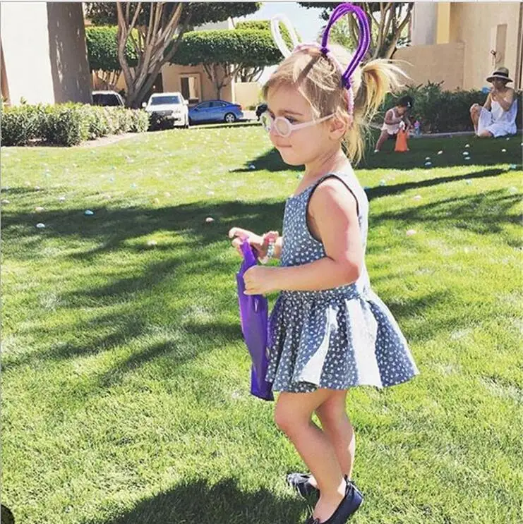 Классический Плед Новорожденных Девочек Платья Лето 2016 Рукавов Платье Девушки с