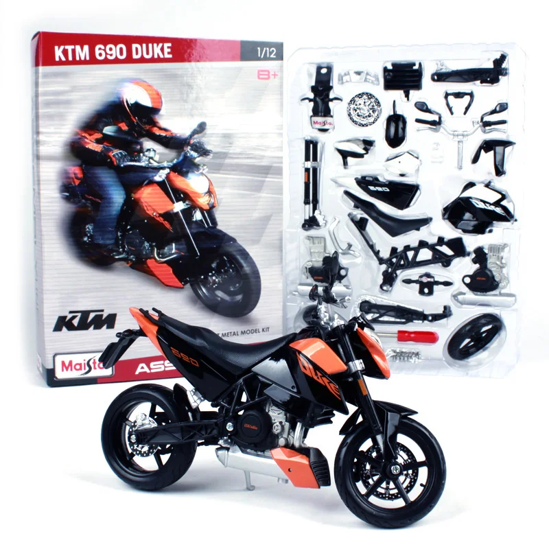 Maisto 1:12 KTM 690 Duke 3 сборки DIY мотоцикл велосипед модель комплект фактический белый для мальчика игрушки