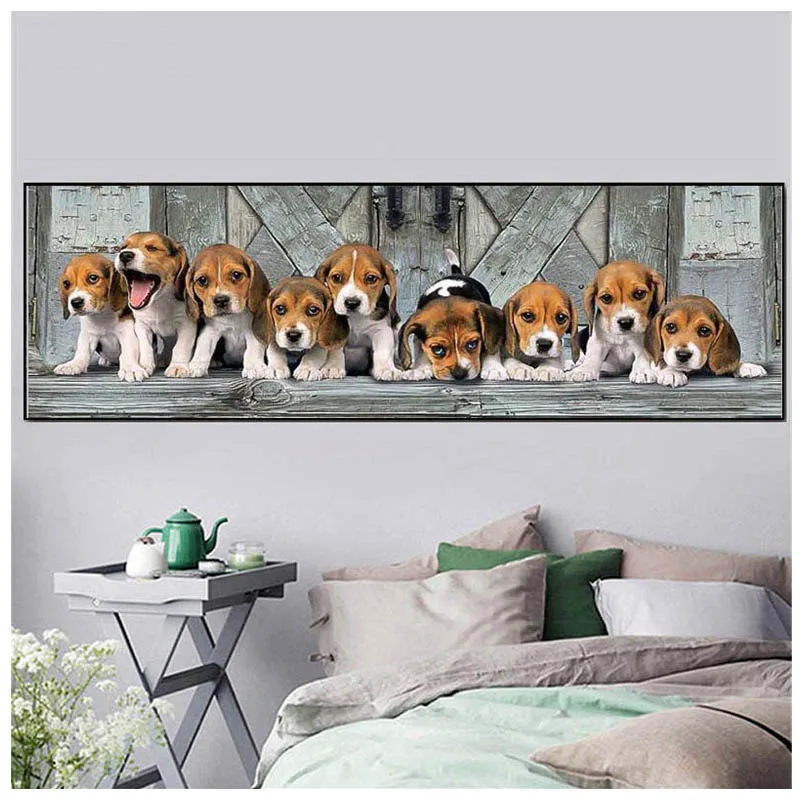 

Diy 5d full square round diamond painting mosaic wedding decoration dog family Diamond EmbroideryZP-2235