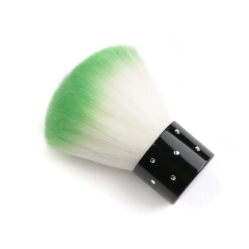 green 1Pcs Soft Nail Cleaner Brush Mini Stainless steel handle Remove Dust Small Angle Cleaning Brush For Nail Art Care Manicure Tools - Цвет: green