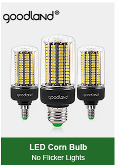 Goodland E27 светодиодный светильник 220V светодиодный лампы SMD 5730 E14 Светодиодный светильник 24 36 48 56 69 72 светодиодный s тип «Кукуруза» Люстра для дома светильник Инж
