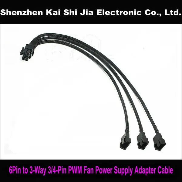 12 &quotчерный рукав 6 Pin PCI-E штекер к 3Pin/ 4Pin разветвитель вентилятора PWM кабель