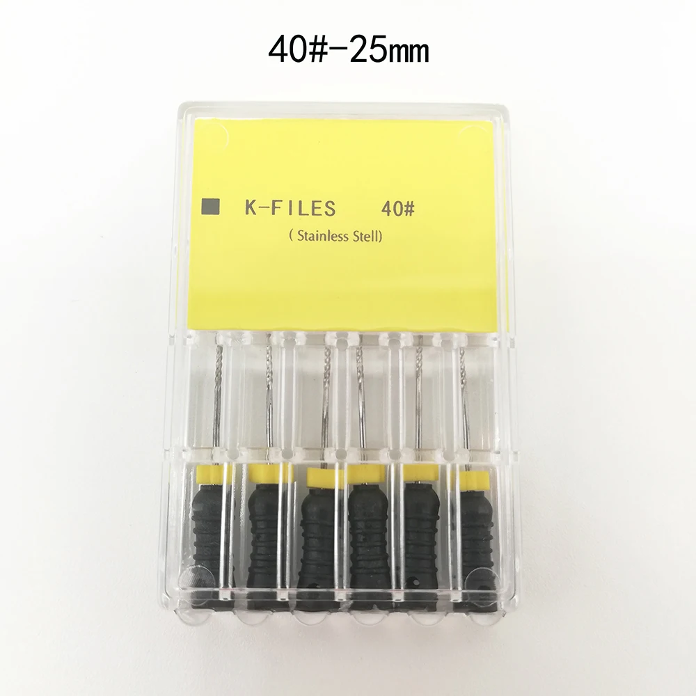 8 packs 8#-40# 25mm Dental K Files Root Canal Dentistry Endodontic Instruments Dentist Tools Hand Use Stainless Steel