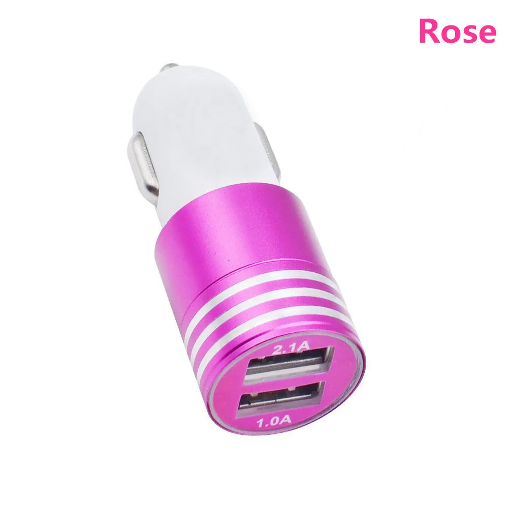 Dual 2 USB Output 2.1A+1A DC 12-24V Metal Car Charger Phone Adapter For iPhone X 8 Samsung S8 S5 S4 Xiaomi Mobile CC001 | Автомобили и
