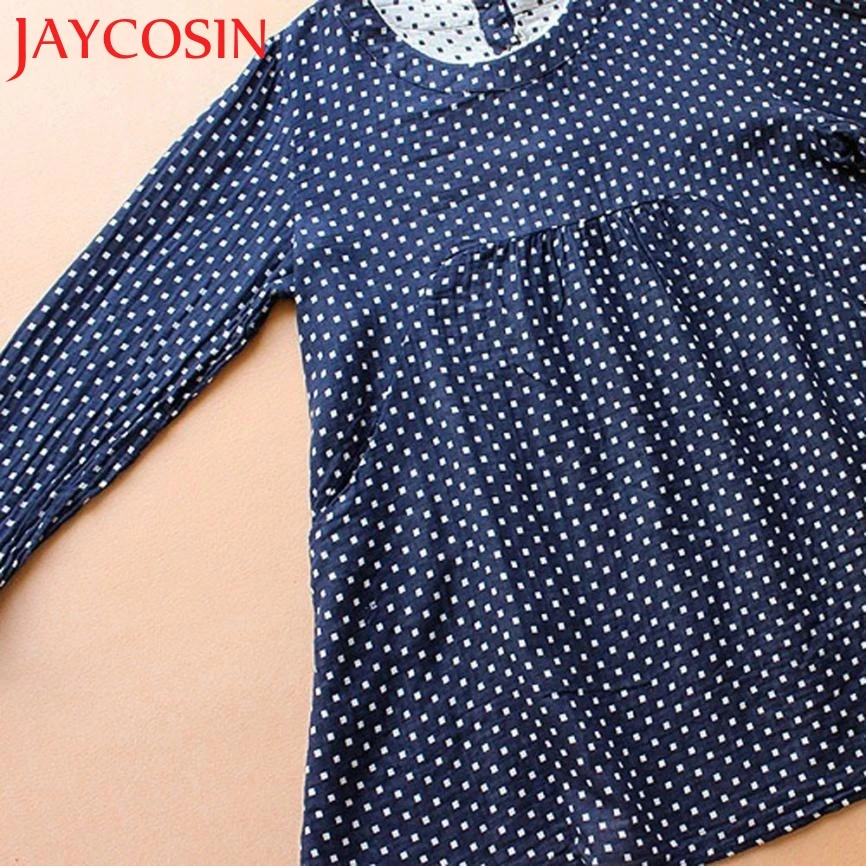 Женское платье-мини JAYCOSIN Повседневное платье в горошек с длинным рукавом из