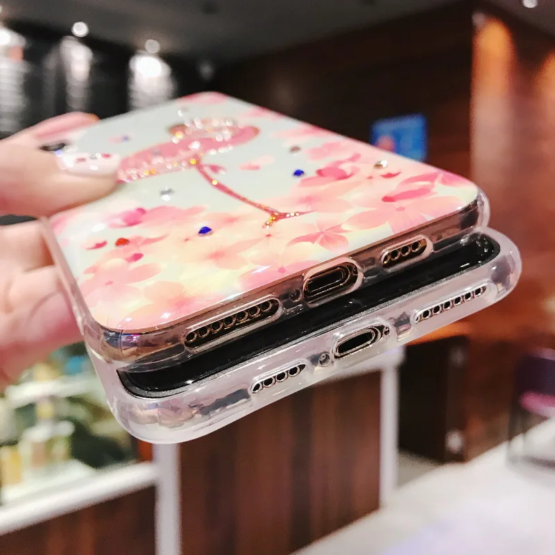 Роскошный блестящий чехол со стразами для iPhone XS MAX XR 6 6s 7 8 Plus X чехлы с изображением