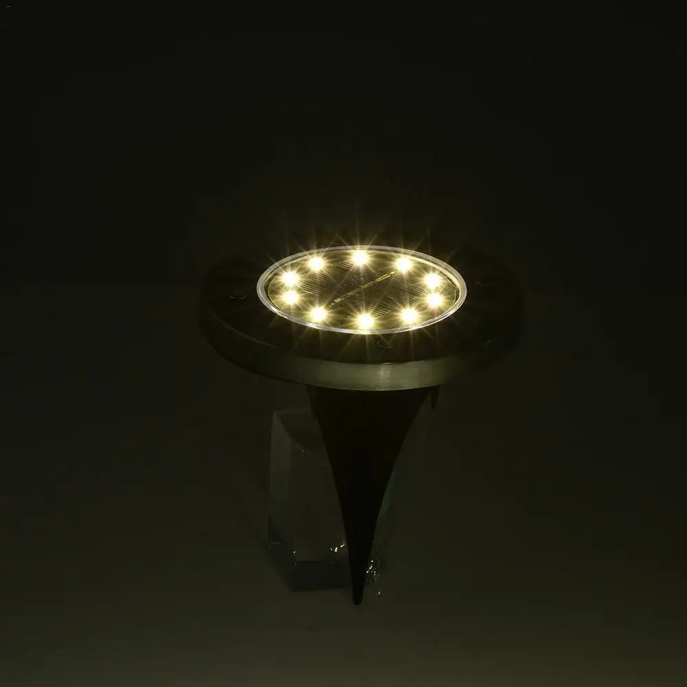 4 шт. водонепроницаемые 10 LED солнечные подземные светильники из нержавеющей стали