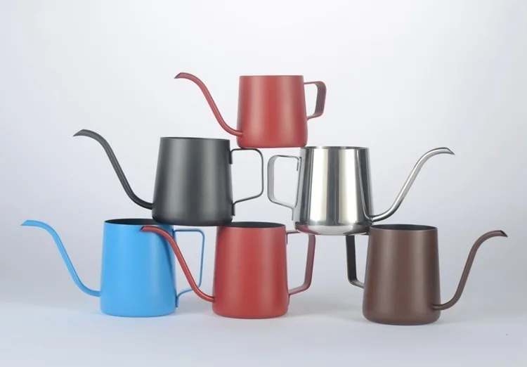 Маленький кофейник из нержавеющей стали Moka, чайник с длинным капельным типом, кувшин для вспенивания молока, мини чайник, кофейник для эспрессо, 250 мл, 350 мл