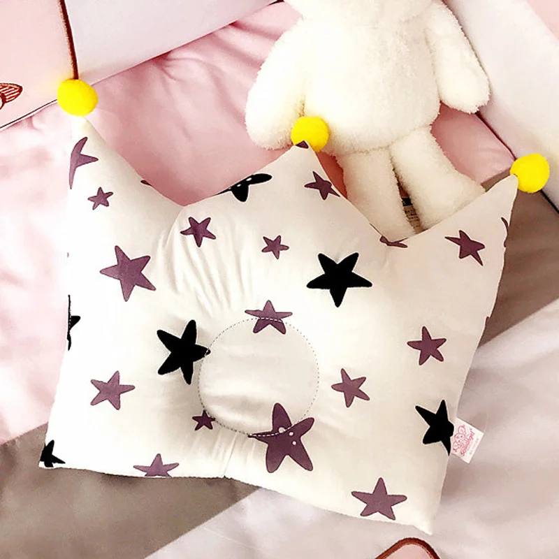 4 Wecute детская корона подушки определенной формы хлопок младенческой мягкой новорожденной головы производства против скатывания Подушка плоский точка постельные принадлежности подушки - Цвет: 4