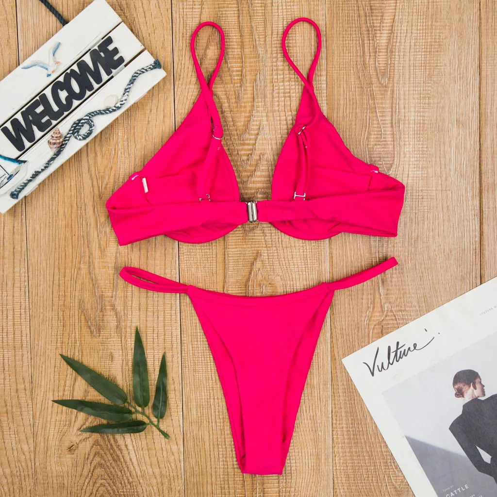 2019 New 2pcs Sexy Women Summer Swimwear Bikini Set Bra Triangle Suit Swimsuit Bathing Swimming W6.4 | Спорт и развлечения