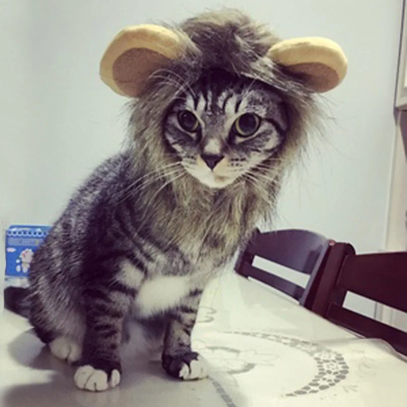 Костюм Льва грива для кошки маленькая собака парик льва Забавный Лев с ушами