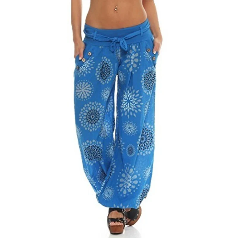 Женские свободные брюки ZOGAA длинные шифоновые с широкими штанинами в богемном