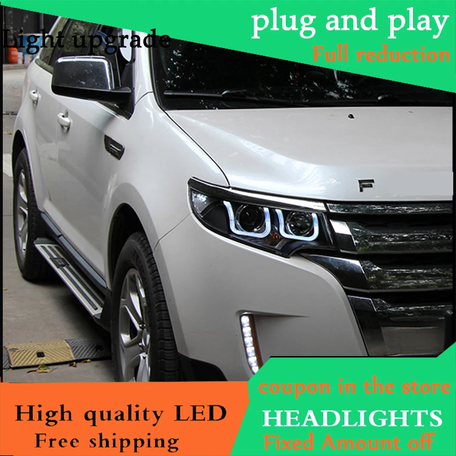 Автомобиль голове стиль лампы для Ford EDGE 2012- фары светодиодный фар DRL Объектив Двойной Луч би- ксеноновые автомобильные аксессуары