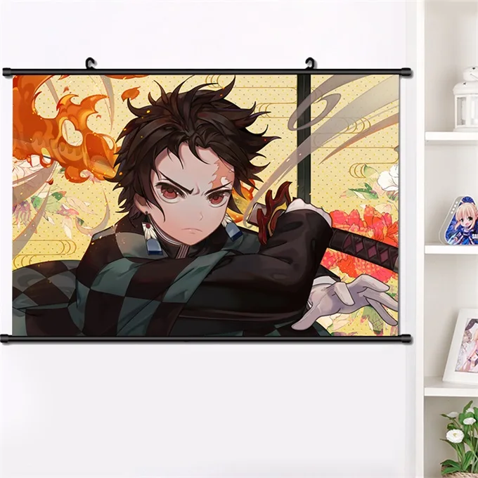 E Аниме Demon Slayer: Kimetsu no Yaiba Agatsuma Zenitsu настенный Свиток Плакат манга настенные подвесные плакаты украшение дома подарок 40*60 см - Цвет: E
