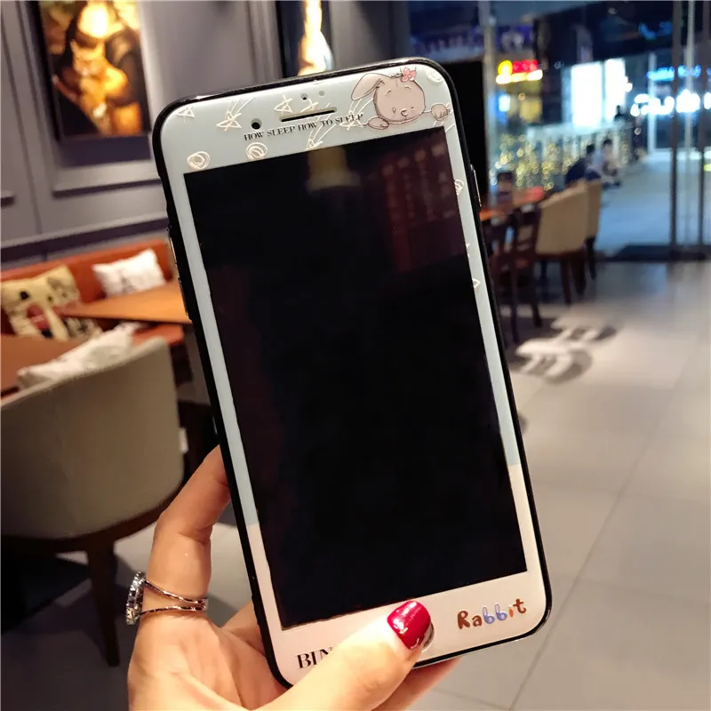 3D рельефный мягкий чехол для iphone 8/8 plus/7 plus стильная футболка с изображением персонажей видеоигр cat Чехол+ закаленное Стекло Экран пленка fundas для iPhone 6S 6splus