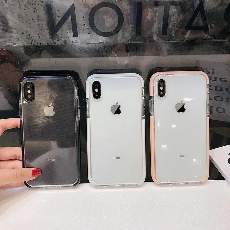 Clear Shockproof Candy Color Cases For iPhone XR XS MAX X 8 7 6 Plus Soft TPU Phone Cover 6s Transparent | Мобильные телефоны и