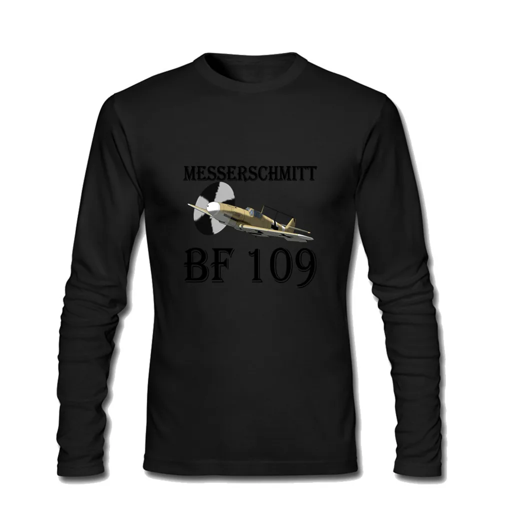 Messerchmitt BF 109 F4 с длинным рукавом Футболки для женщин хлопка на заказ 2018 Мужская