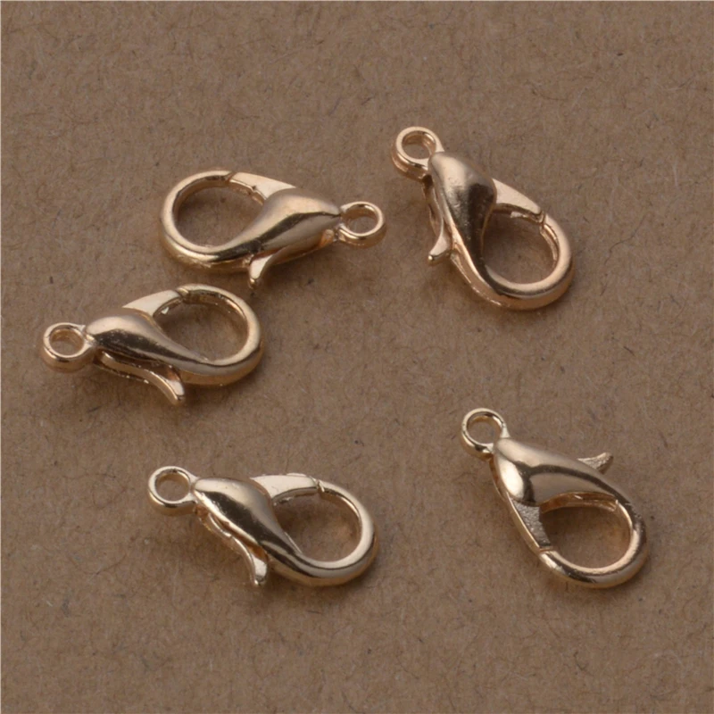 

12*6mm 50pcs/lot 8 Colors Plated Fashion Jewelry Findings,Alloy Lobster Clasp Hooks for Necklace&Bracelet Chain DIY