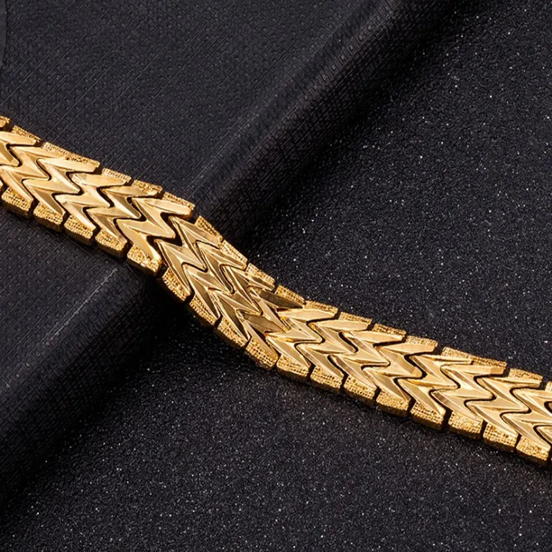 Мужской браслет золотого цвета длиной 21 см с цепочкой мужские браслеты подарок|men
