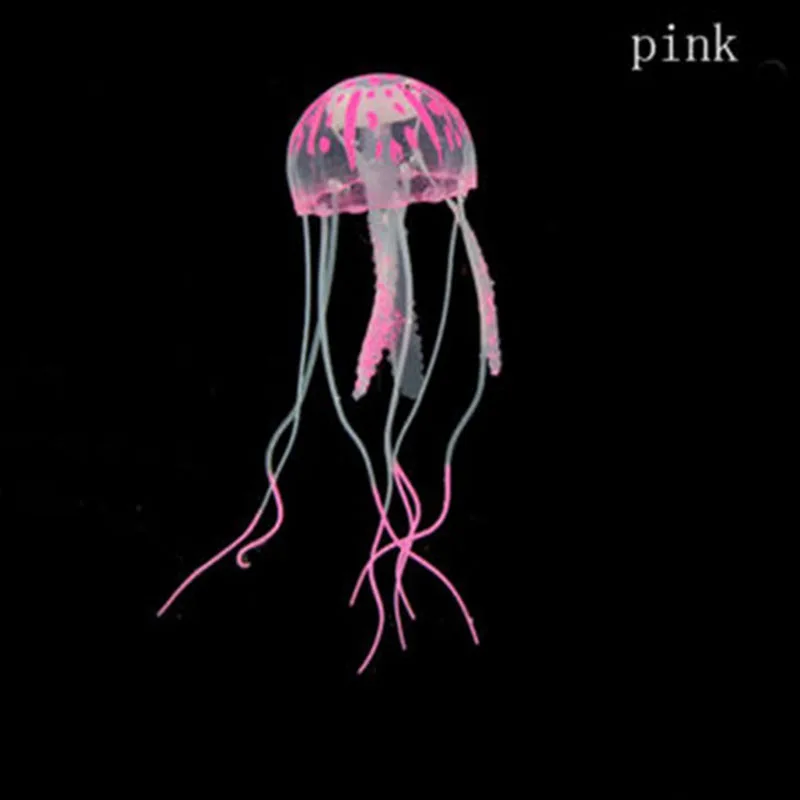 Pink Воздушный насос светящийся эффект искусственная Медуза Аквариум Украшение мини подводная лодка орнамент Подводный Надувные фигурки животных - Цвет: Pink