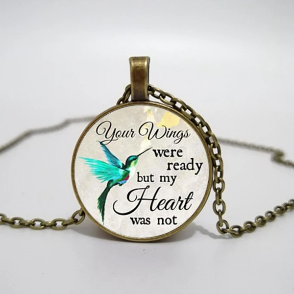 Commemorating the charm necklace your wings are ready but my heart is not losing loved ones in memory sadness or loss | Украшения и