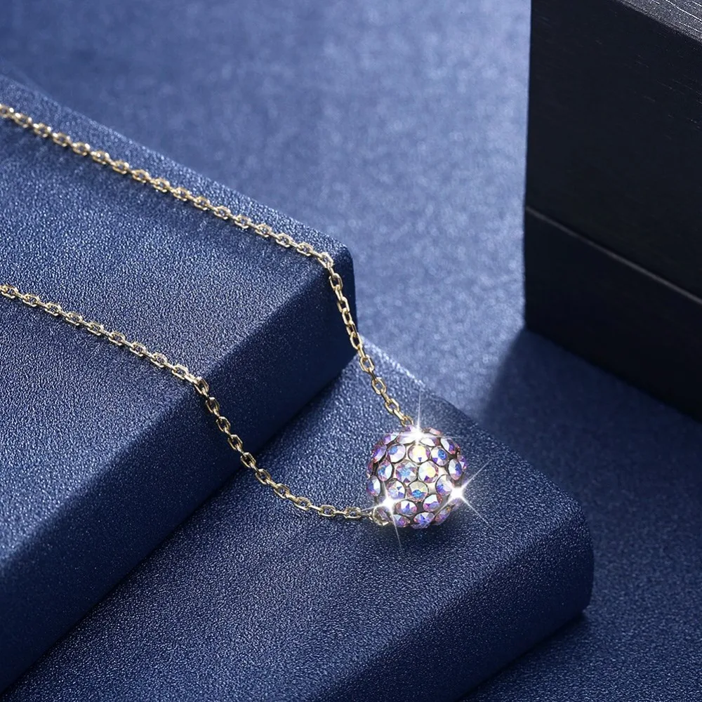 Ожерелье LEKANI женское длинное с кристаллами Сваровски золотым покрытием 925 |