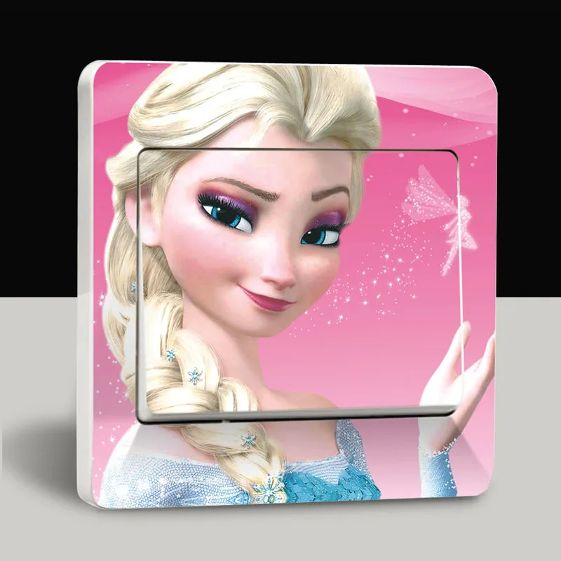 1 шт. переключатель наклейки принцесс Анны и Эльзы стены стикеры прекрасный кафе