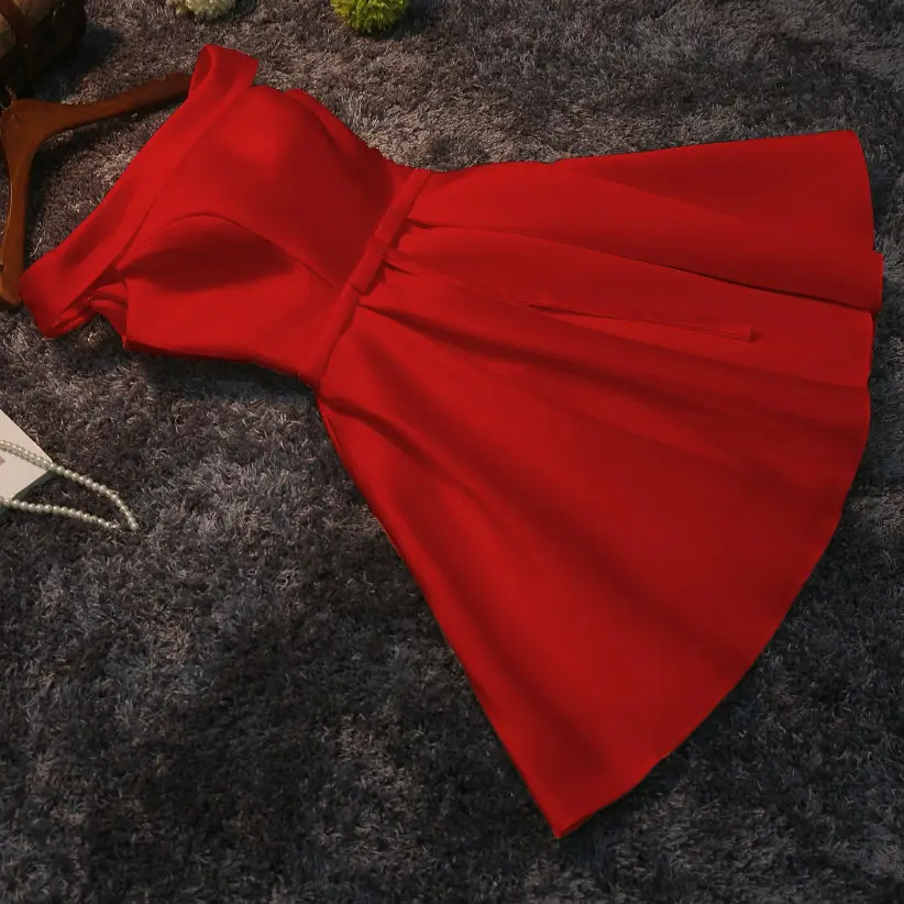 NICEOOXIAO Short Evening Dress 2019 Women Elegant Satin Party Ball Gown Sexy Bride Banquet Custom Formal Robe De Soiree 95 | Свадьбы и
