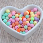 Новинка 2017, горячие товары, оптовая продажа, 10 мм, 100 шт., Смешанные акриловые шарики, новые круглые бусины из резины