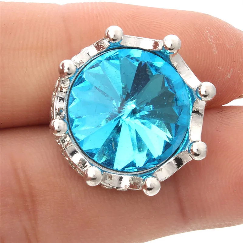 

6pcs/lot New Snap Button Jewelry Rhinestone Crown 18mm Snap Buttons Fit Snap Bracelet Necklace For Women ZA1180