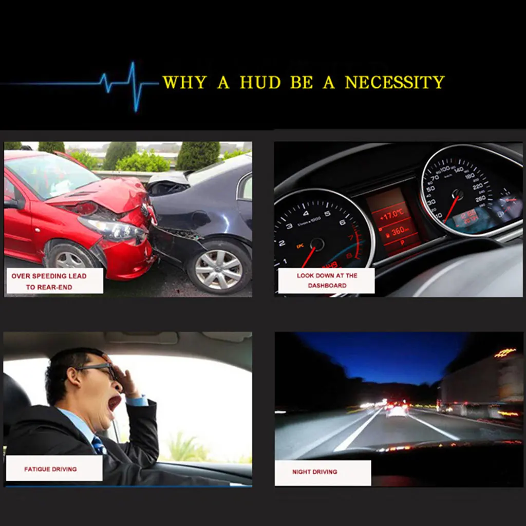 Новый 3 5 дюймовый автомобиль универсальный A5 HUD gps Спидометр Speedo Heads Up цифровой