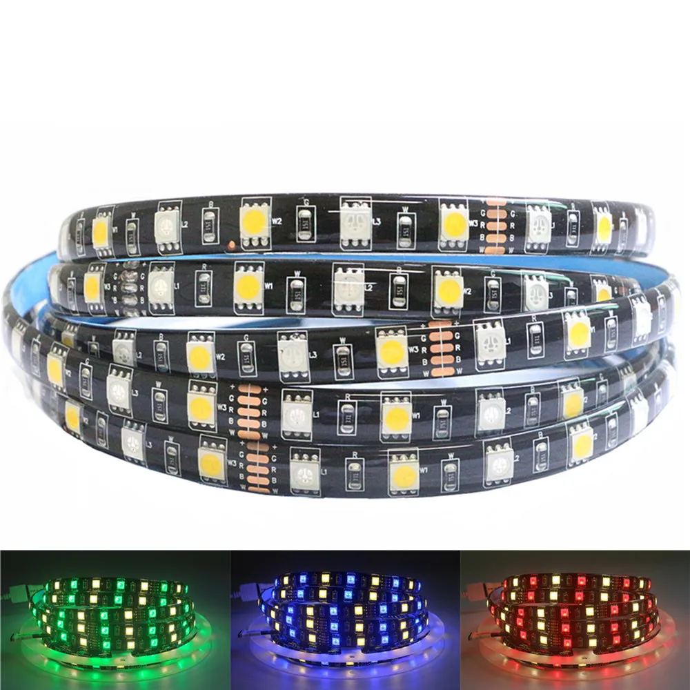 Светодиодная лента 5050 RGBW RGBWW DC 12V Гибкая лампа RGB + белый RGBW/RGB теплый 60 LED/m 5 м/лот 300