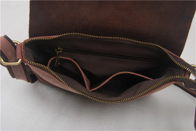 Сумка на плечо мужская из кожи Крейзи Хорс винтажная маленькая сумочка кросс