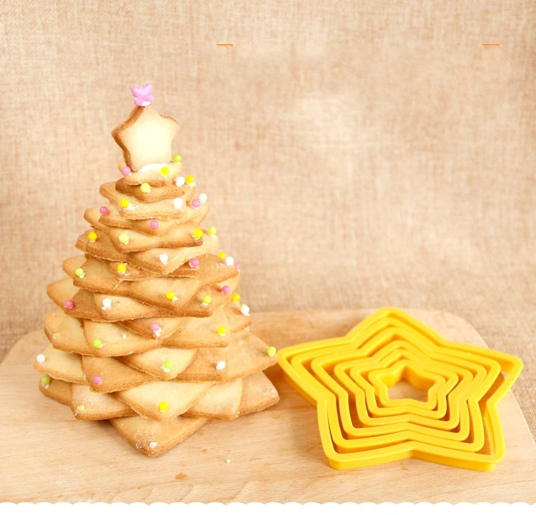 6 шт./компл. Рождественская елка Пять звезда силиконовая помады формы Cozinha Форма