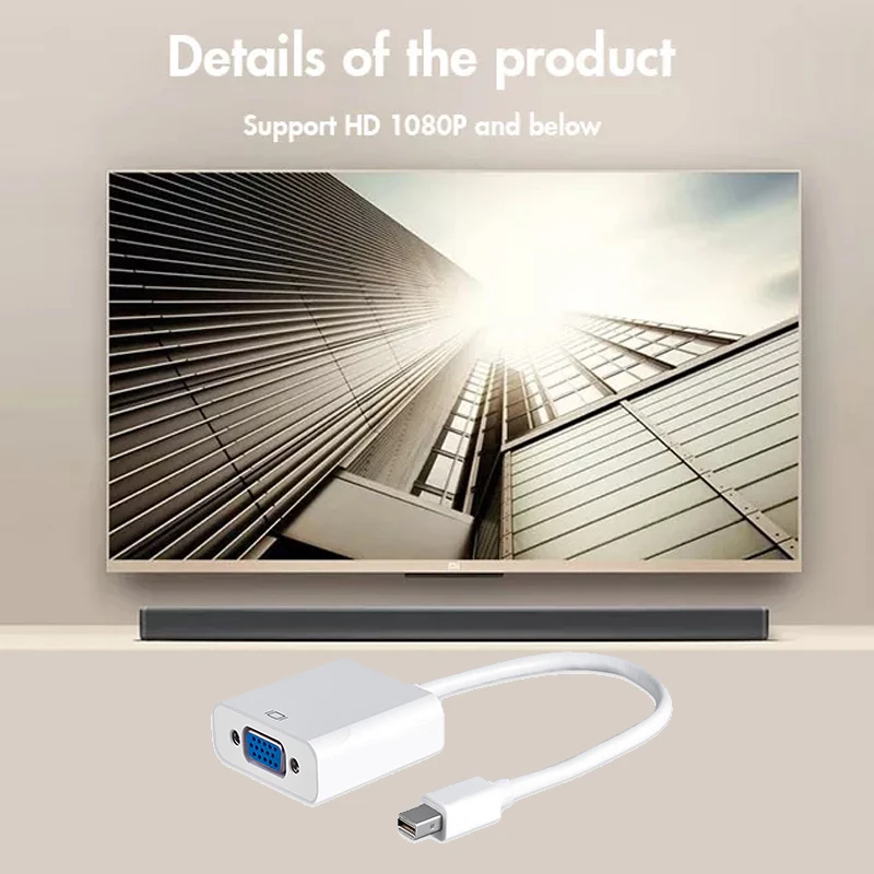 Hxairt Mini DP к VGA видео адаптер 1080p порт дисплея Thunderbolt кабели для Apple Macbook Pro Air|Кабели VGA|