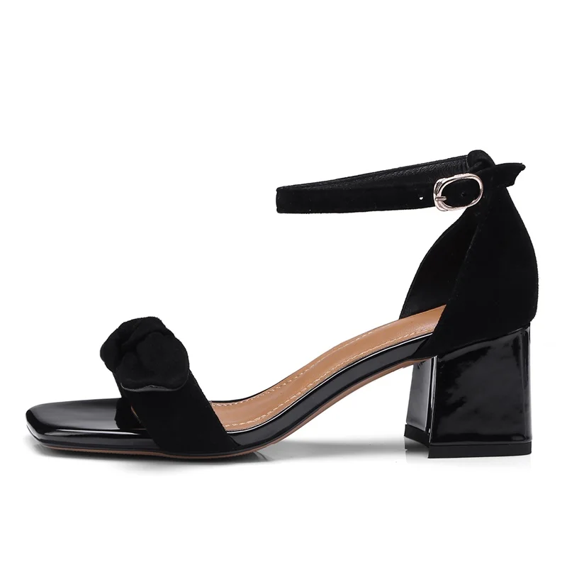 LOVEXSS Sandals female wild Roman style heel shoes sweet bow square package with high-heeled sandals 2018 summer new | Обувь